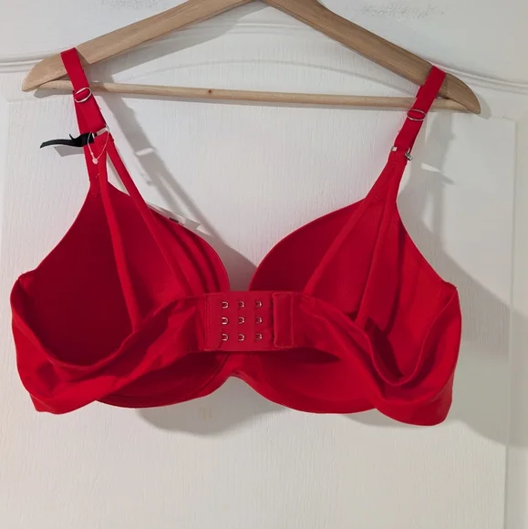 Aerie | Real Good Sunnie Demi Push Up Strappy Convertible Bra In Holiday Red - Picture 8 of 12